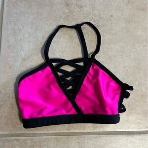 Pink and Black Strappy dance Top